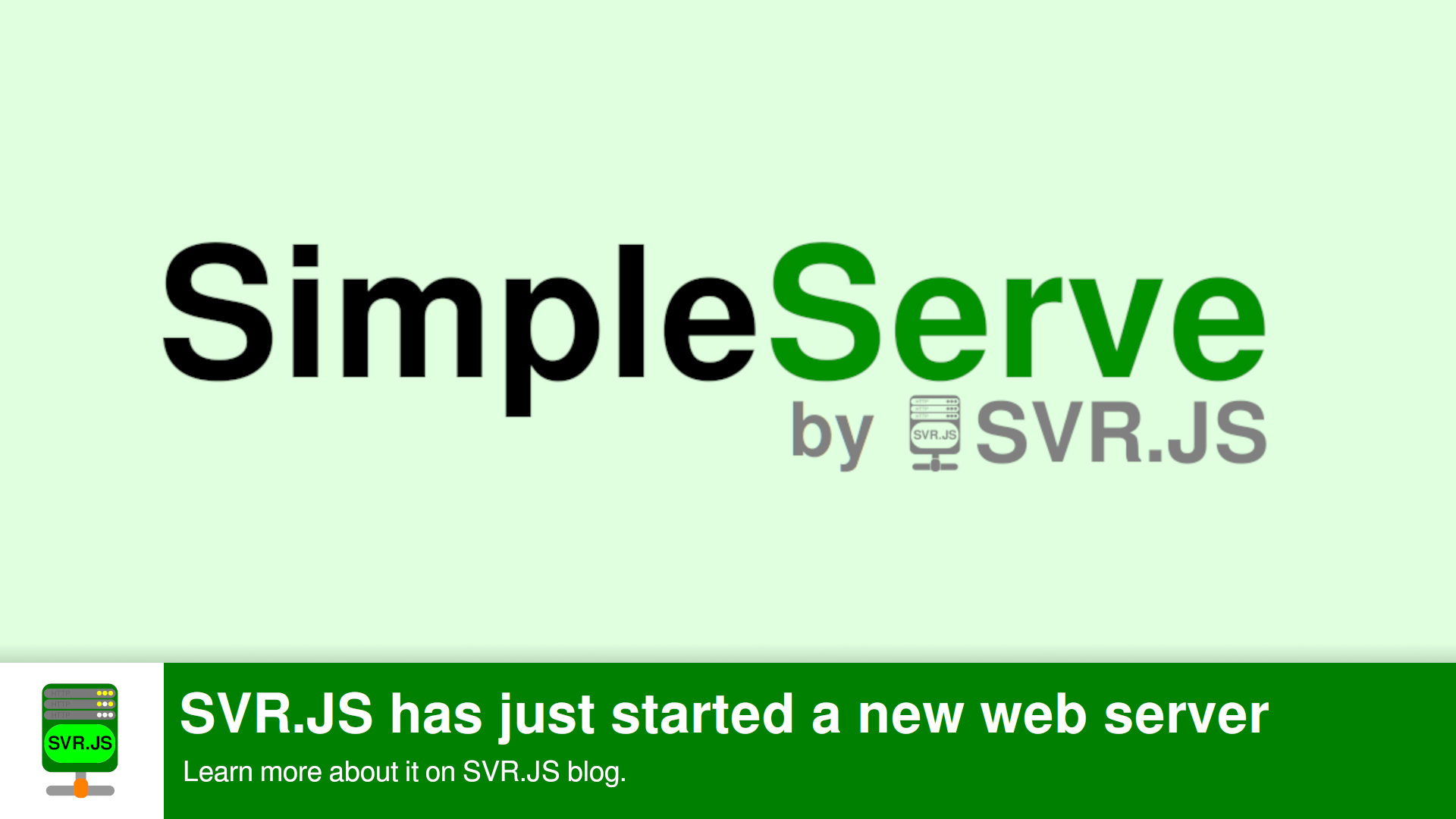 SVR.JS has just started a new web server