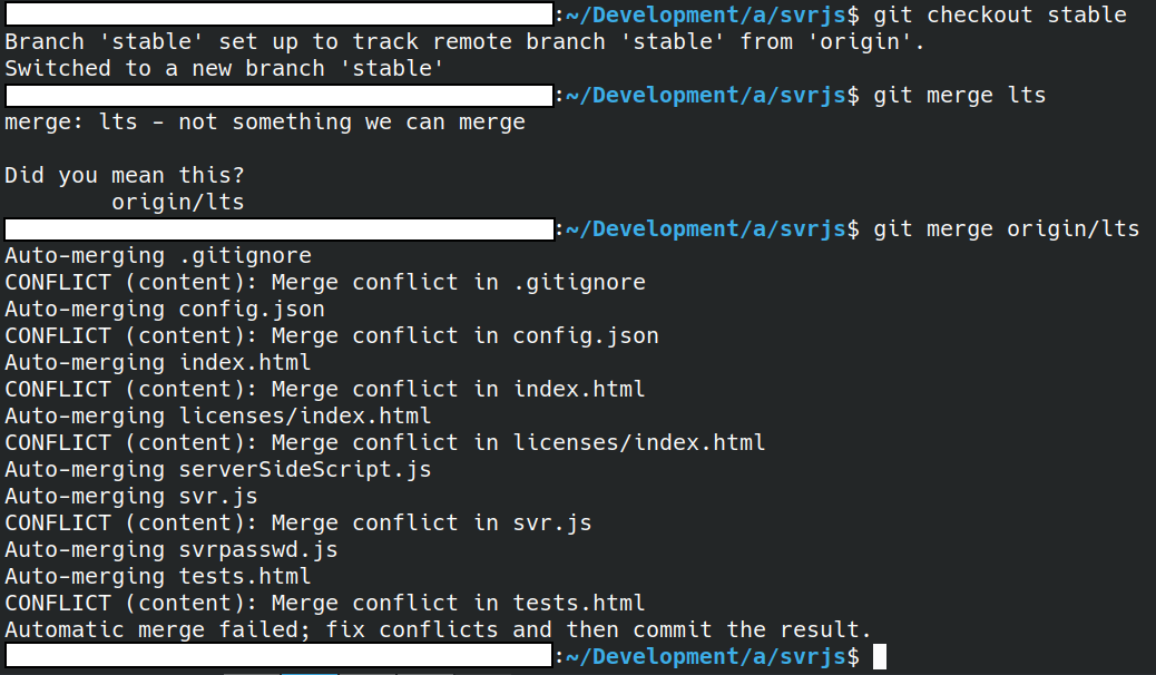 A Git merge conflict.